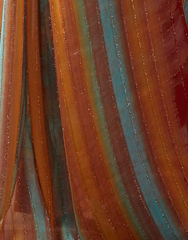 Multicoloured Georgette Printed Saree
