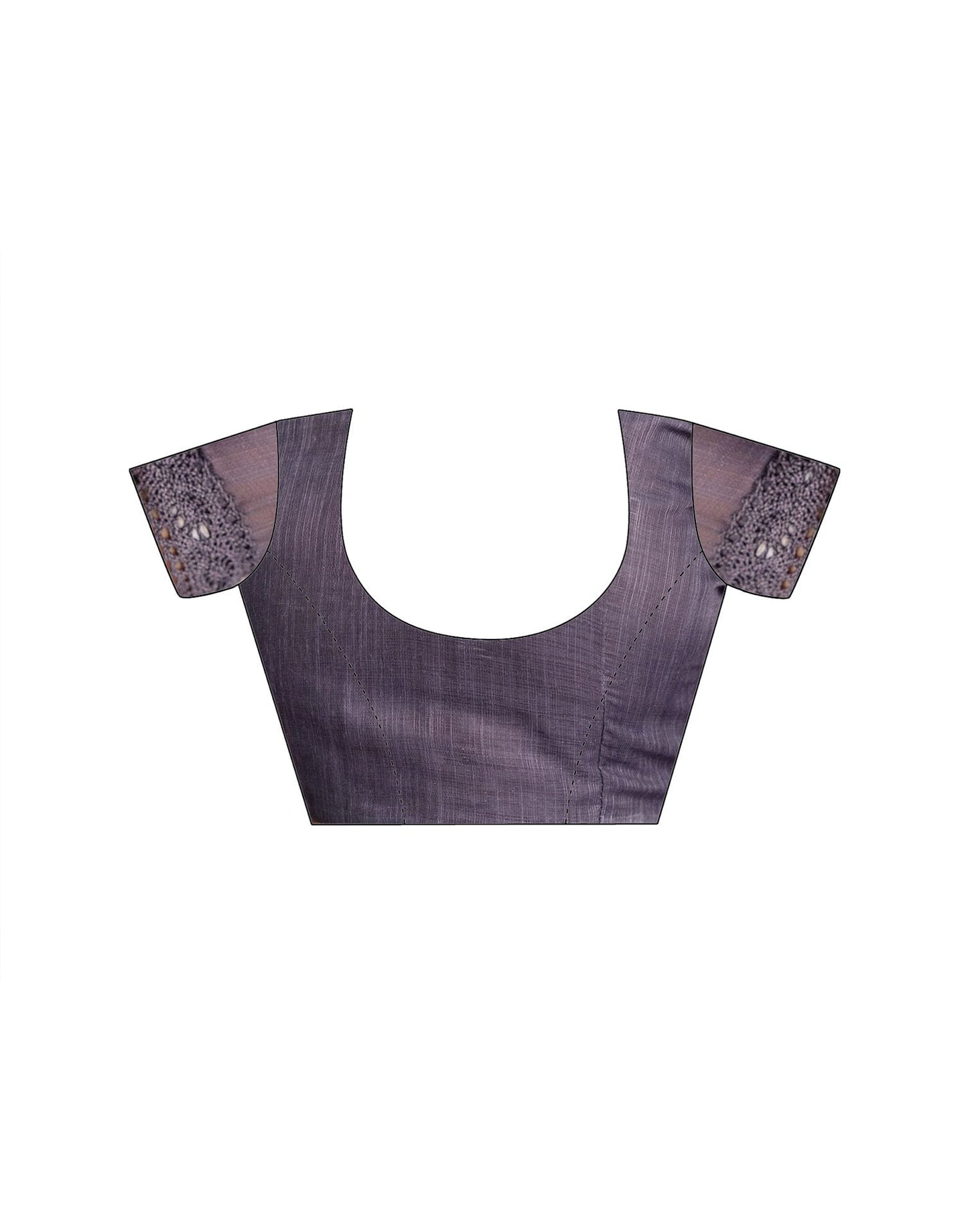 Ready To Wear Dusty Purple Linen Ombre Lace Saree With Pocket