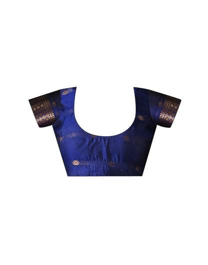 Navy Blue Silk Woven Banarasi Saree