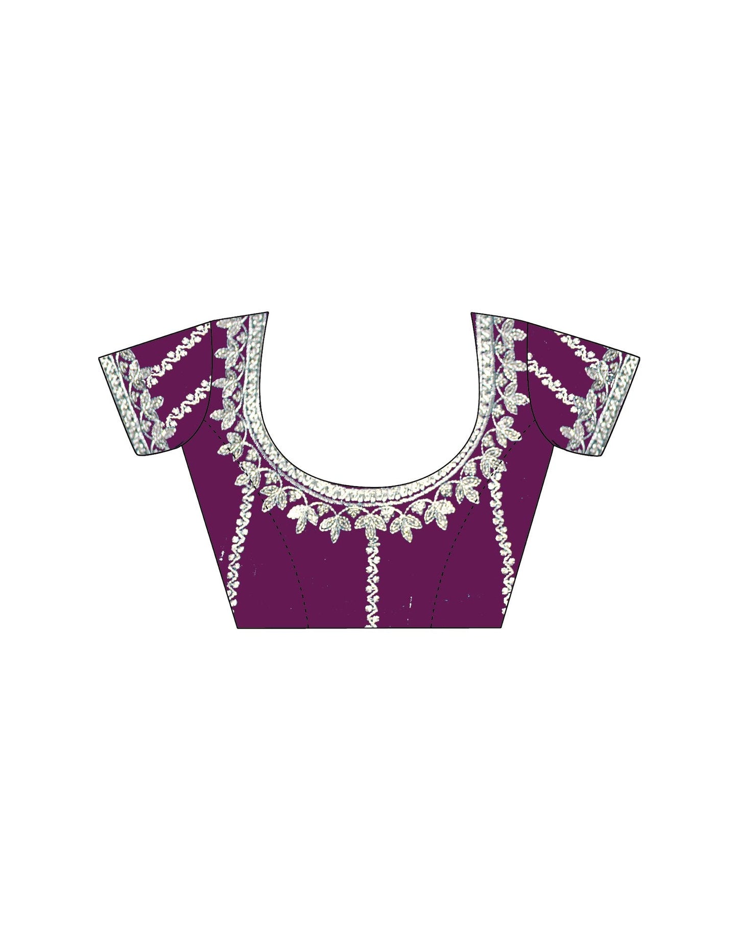 Purple Tissue Silk Sequence Embroidery Saree