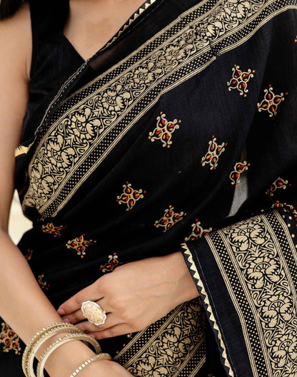 Shweta Tiwari Midnight Black Foil Silk Saree