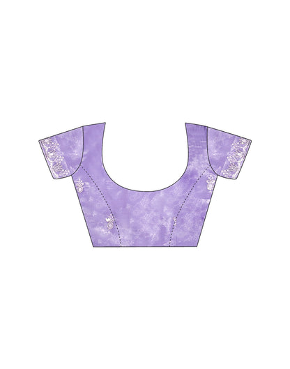 Lavender Net Sequence Embroidery Saree