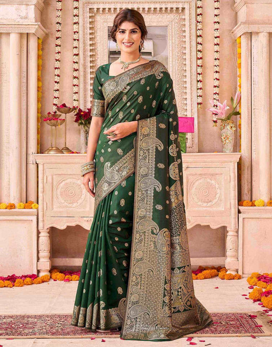 Green Silk Woven Saree