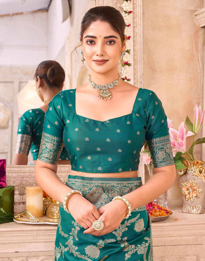 Green Silk Woven Banarasi Saree