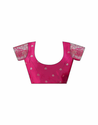 Pink Silk Woven Banarasi Saree