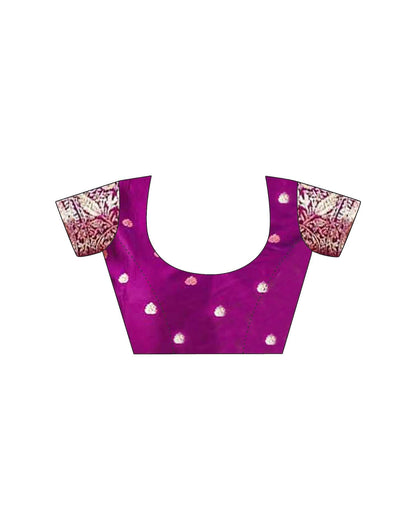 Purple Silk Woven Banarasi Saree