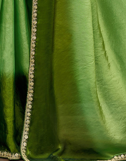 Light Green Tissue Silk Lace Saree