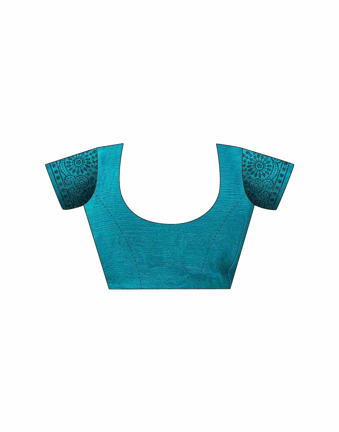 Teal Blue Shimmer Stone Work Swarovski  Saree