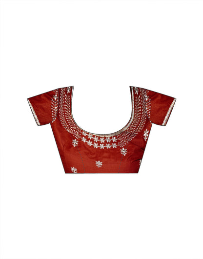 Peach Shimmer Tissue Sequence Embroidery saree