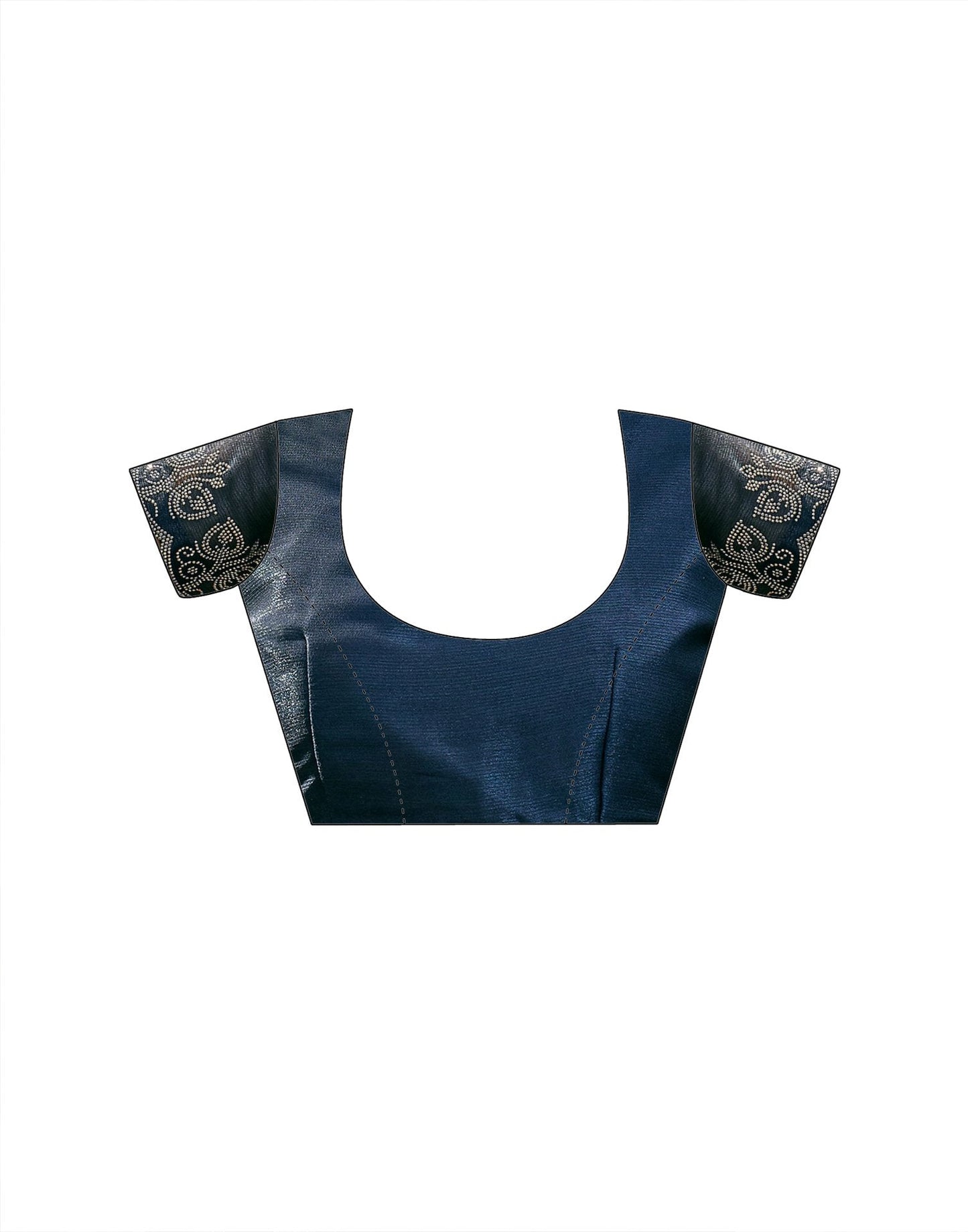 Navy Blue Shimmer Stone Work Embellished Saree