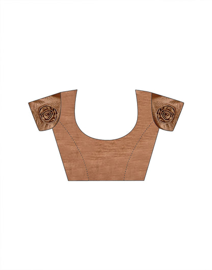 Dusty Beige Chiffon Woven Border Saree