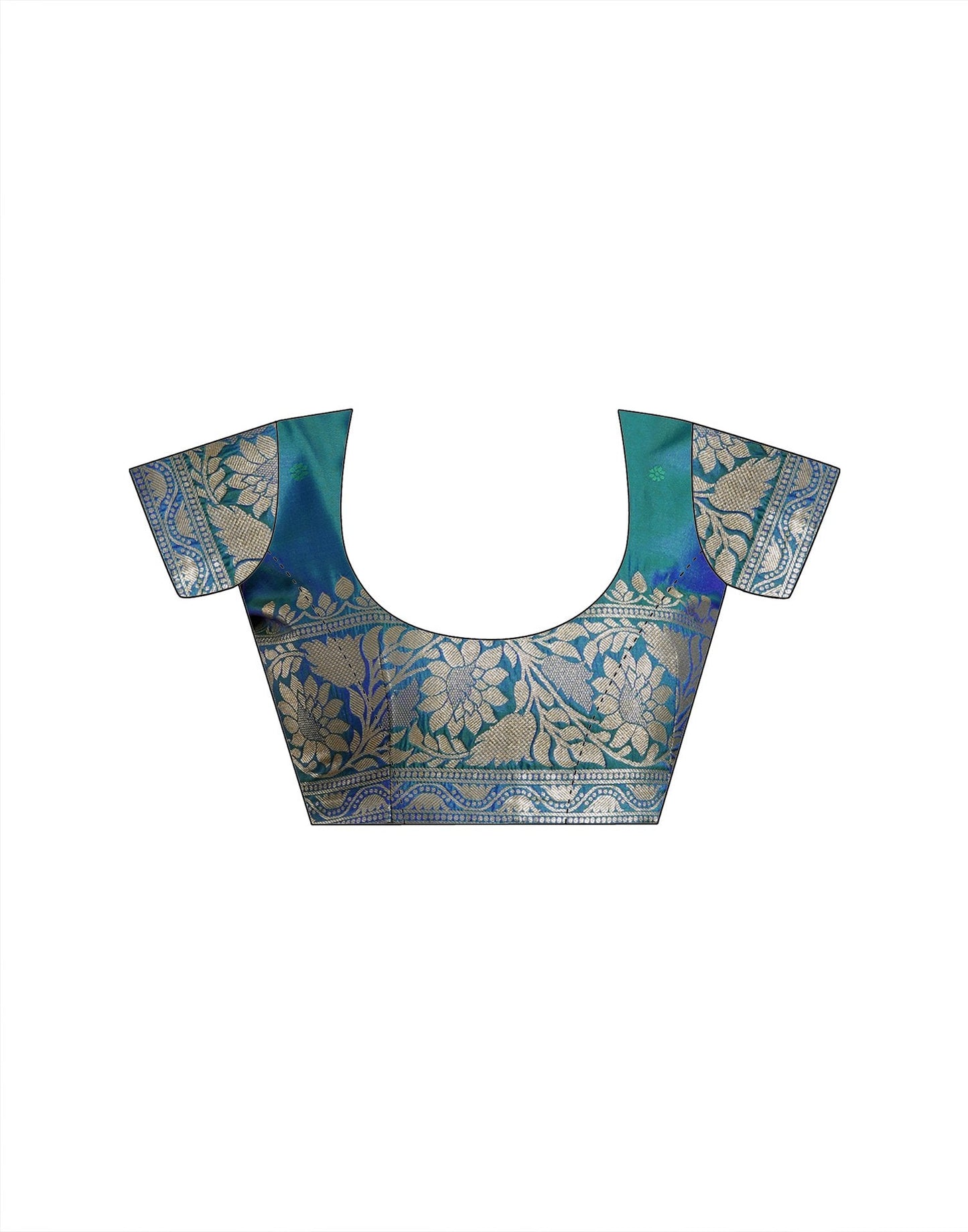 Turquoise Blue Silk Woven Kanjivaram Saree