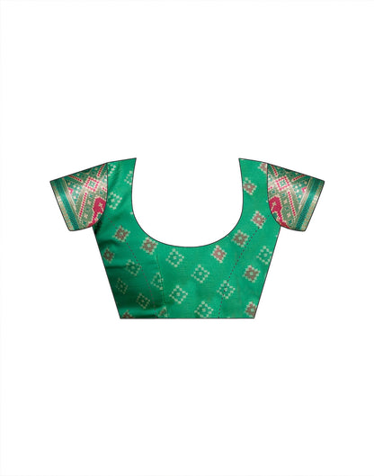 Lime Yellow Silk Woven Patola Saree
