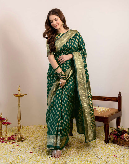 Green Silk Woven Banarasi Saree