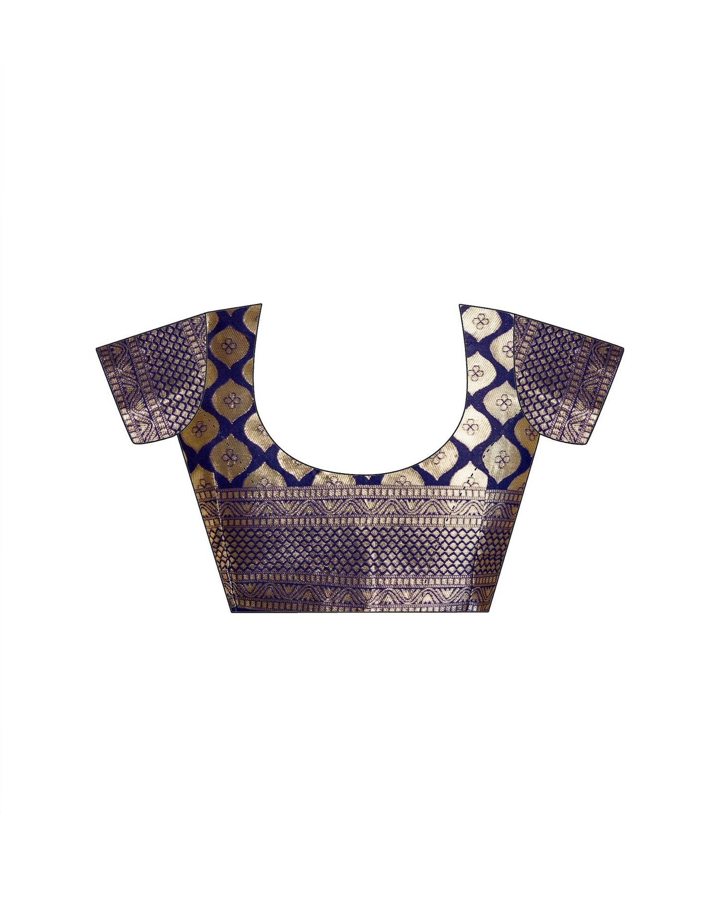 Navy Blue Silk Woven Banarasi Saree