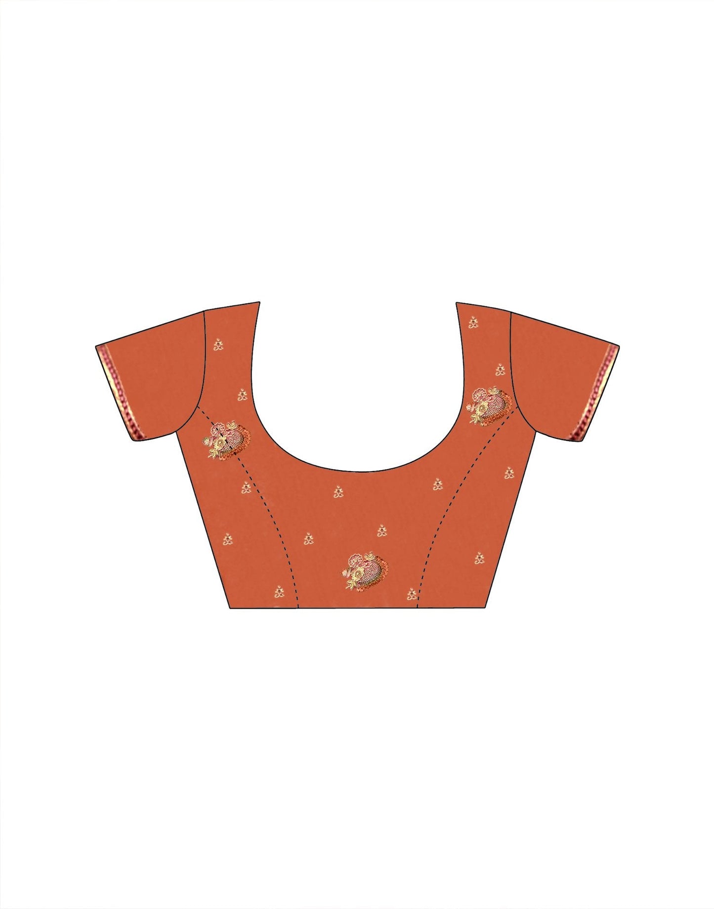 Orange Crush Tissue Stone Work Embroidery Saree