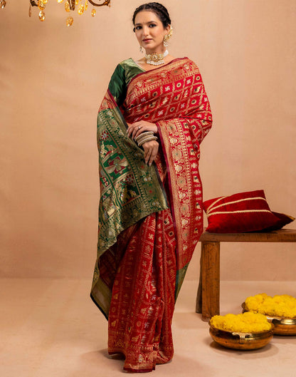 Red Silk Woven Patola Saree