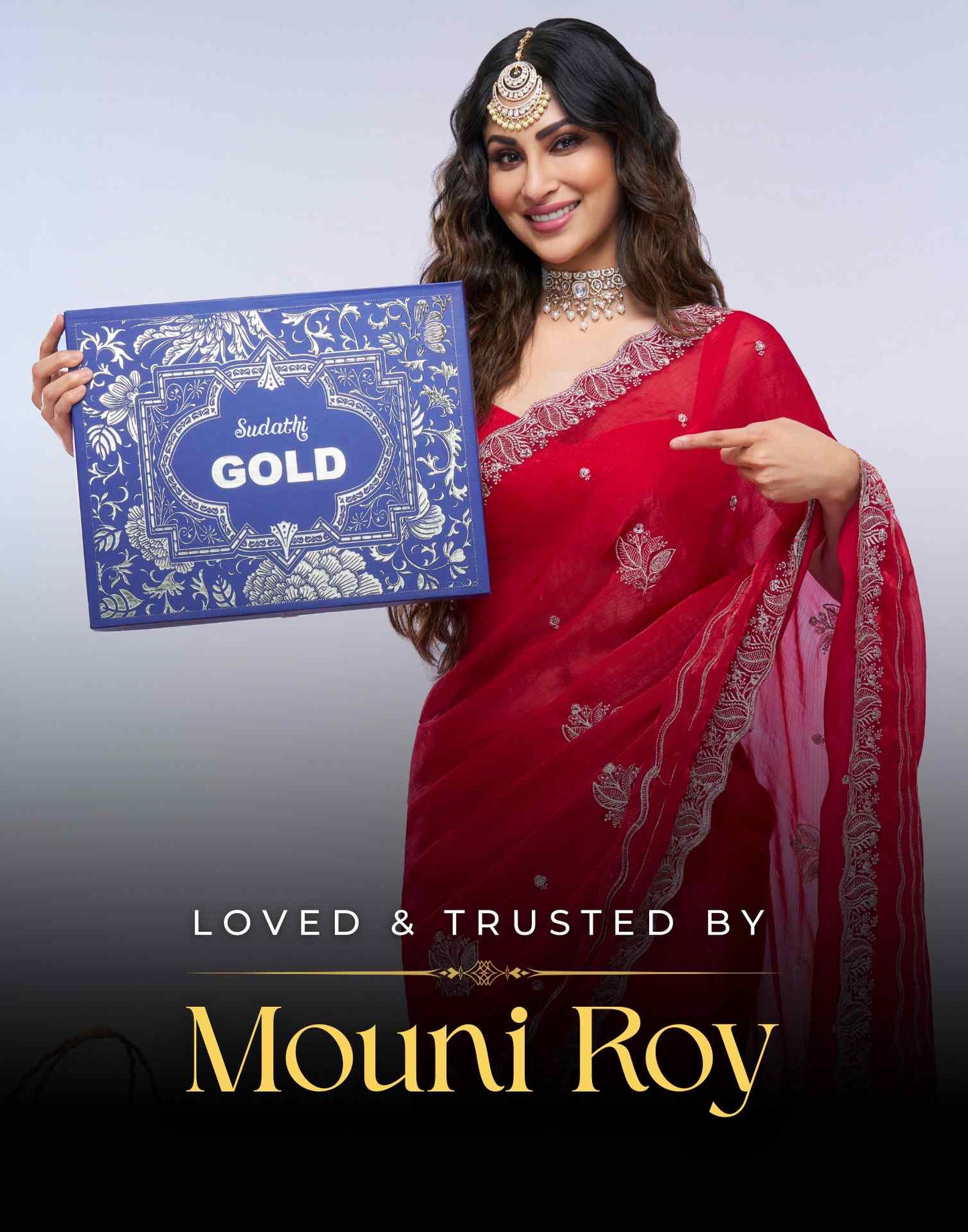 Dark Peach Khadi Printed Saree